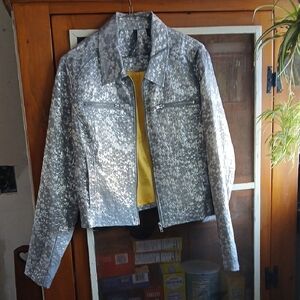 Skye's the Limit Metallic Silver Bomber Jacket